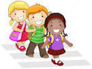 Arrival to school clipart.