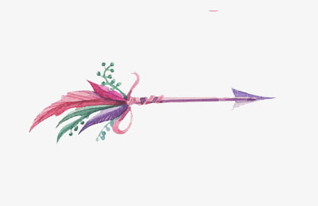 Beautiful feather arrows PNG clipart.