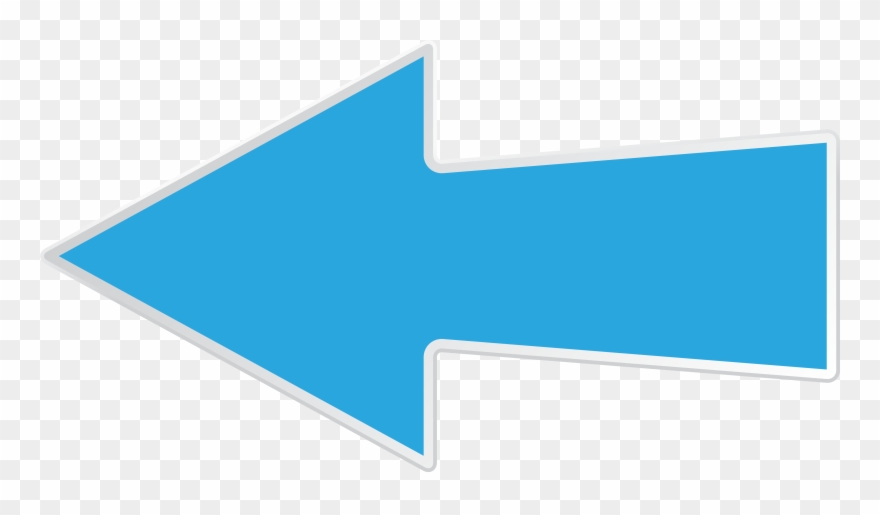 Blue Left Arrow Transparent Clip Art Image.