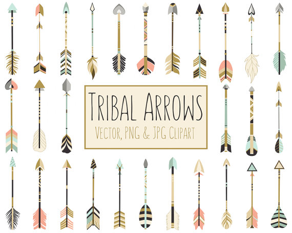 Tribal Arrows Boho Clipart.