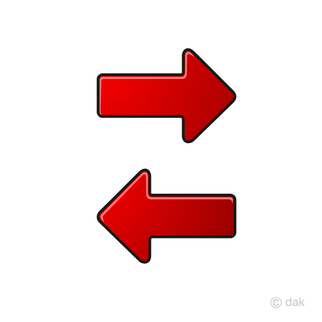 Free Left and right Red Arrow Clipart Image｜Illustoon.