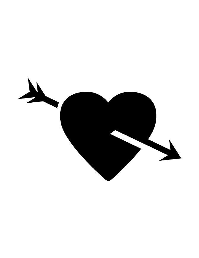 Heart And Arrow Silhouette.