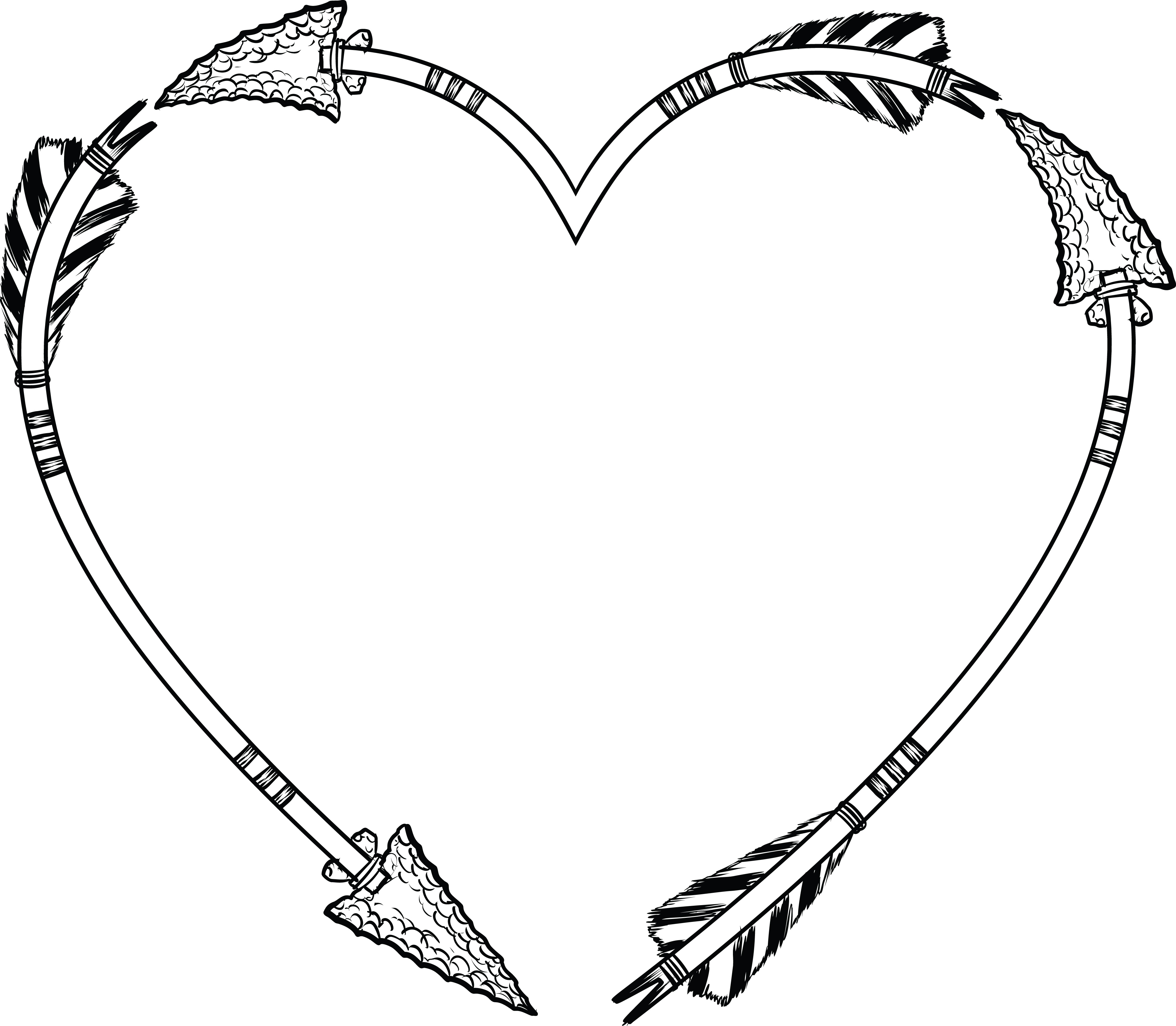 Arrow In Heart Shape Clipart.