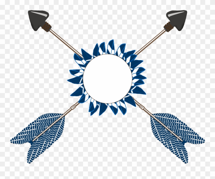 Crossed Arrows Tribal With Feathers.