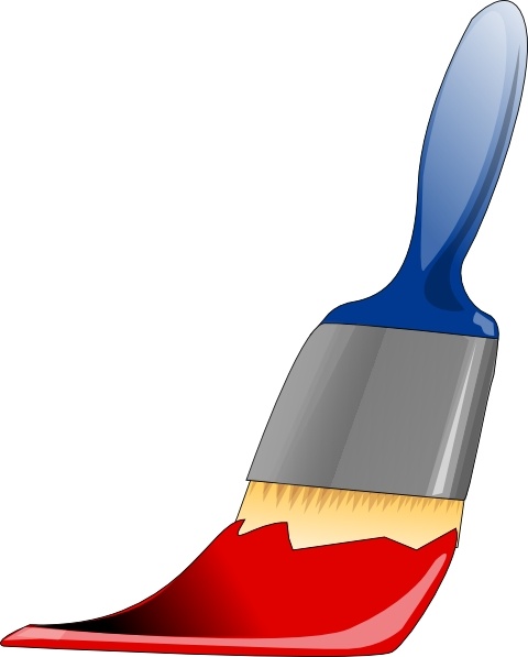 Paint Brush clip art Free vector in Open office drawing svg.