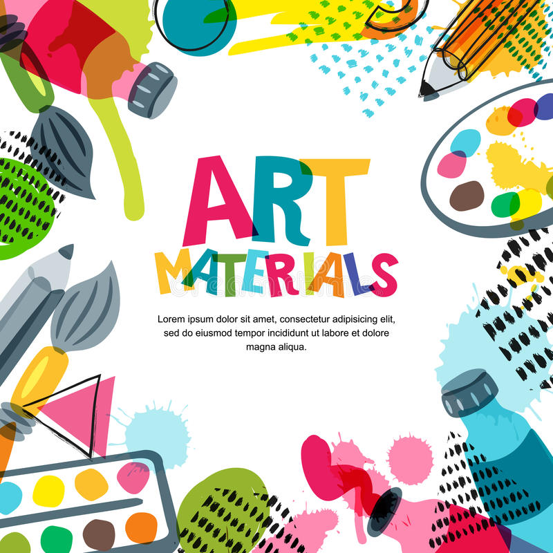 Art Materials Stock Illustrations.