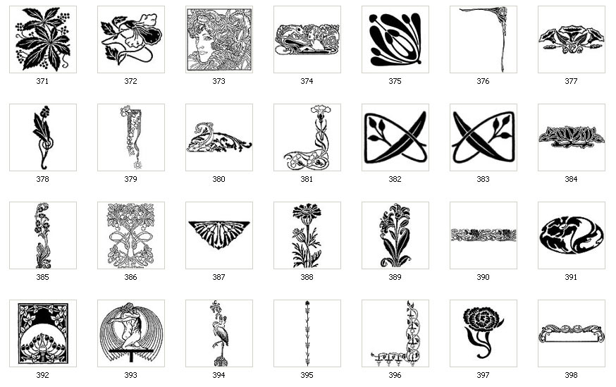 art nouveau motifs and lines 20 free Cliparts | Download images on ...