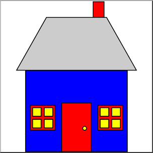 Clip Art: Basic Shapes: House 2 Color I abcteach.com.