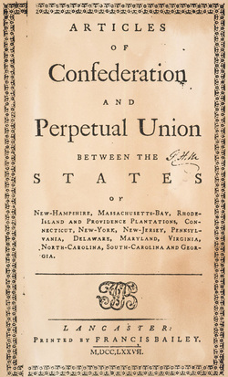 Articles of Confederation.