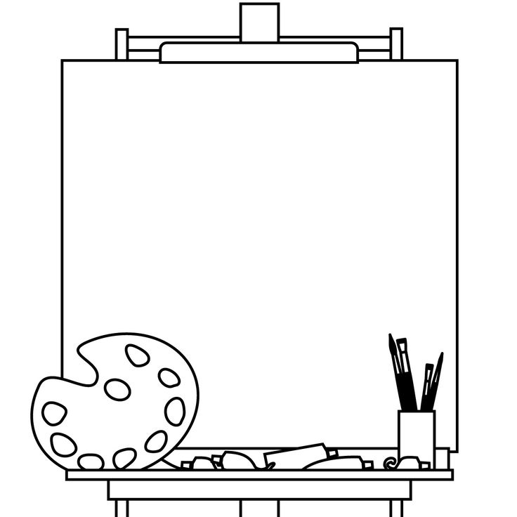 Artist easel clipart.