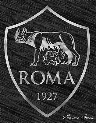 Stencil As Roma logo Football Reusable Pattern Wall Art Sport.