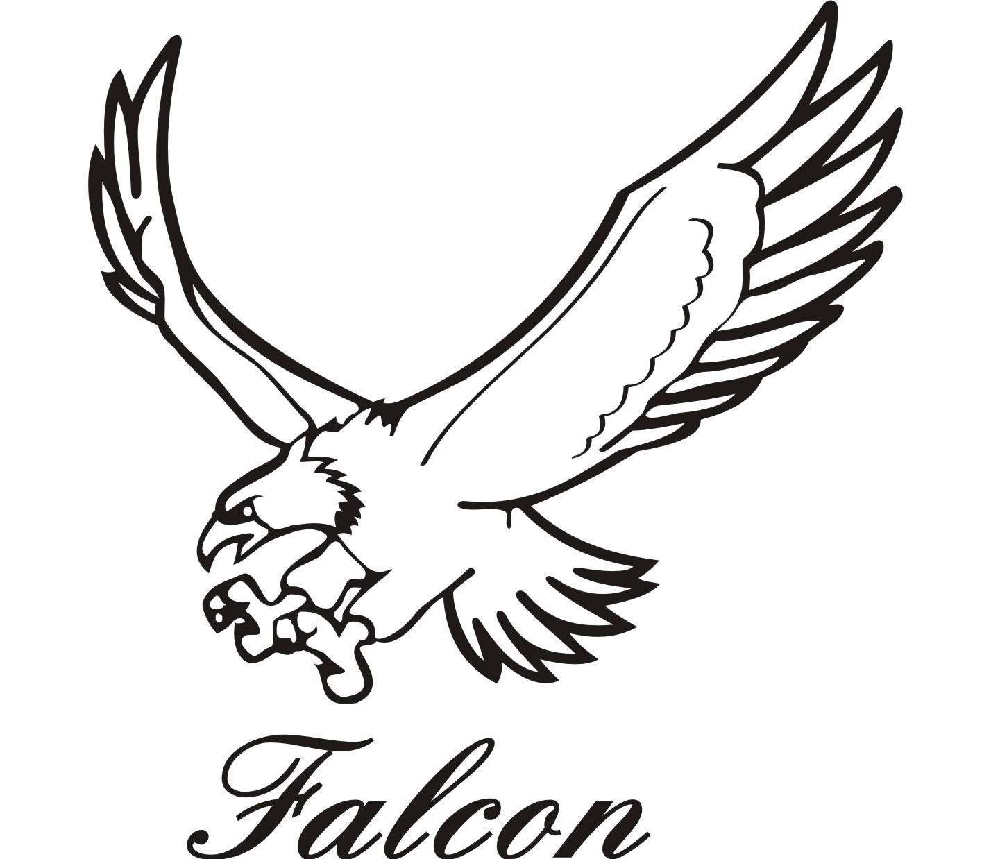 Falcon Clipart Black And White.