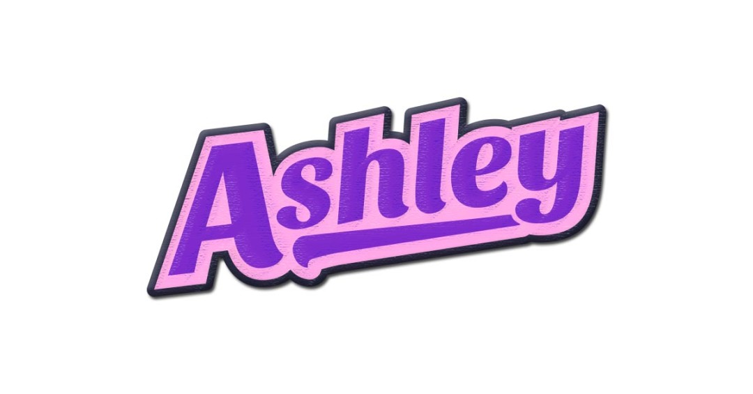 Ashley Retro Name Sign Vector and PNG.