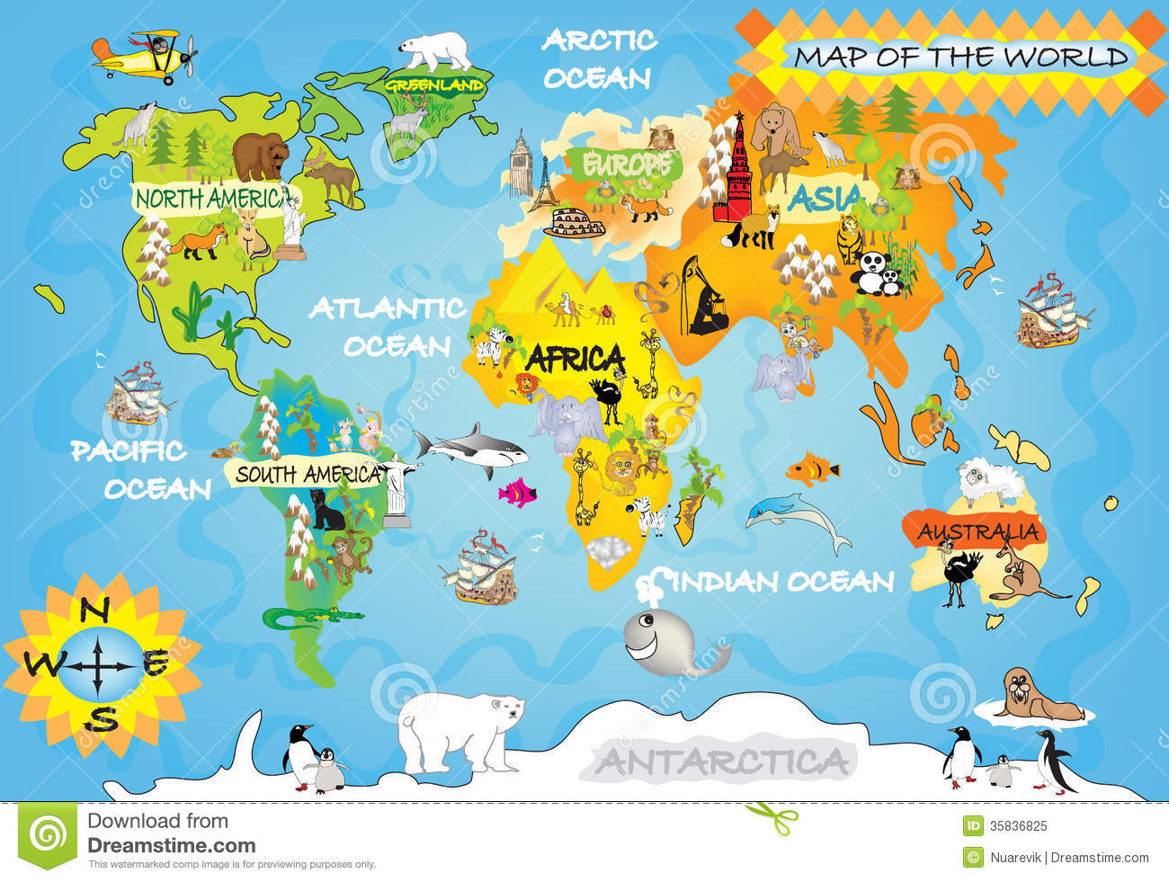 World Map Clipart For Kids.