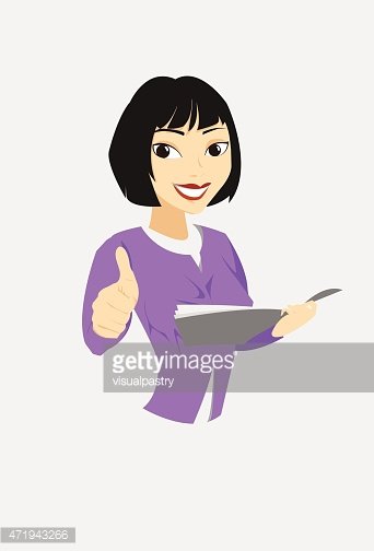 Happy Asian Business Lady Thumbs Up Clipart Image.