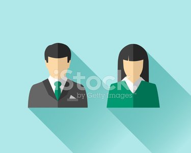 Asian businessman and businesswoman Clipart Image.