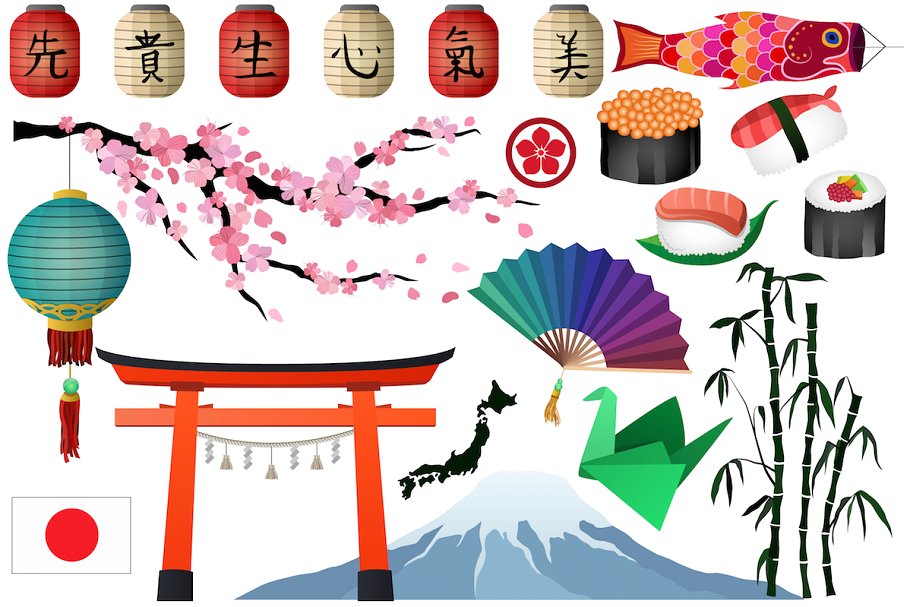 Japanese & Asian Clipart Vector, PNG.