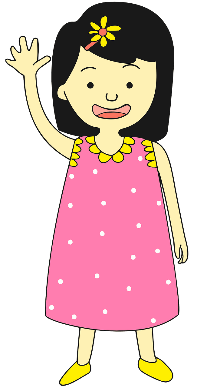 Girl in pink dress clipart. Free download..