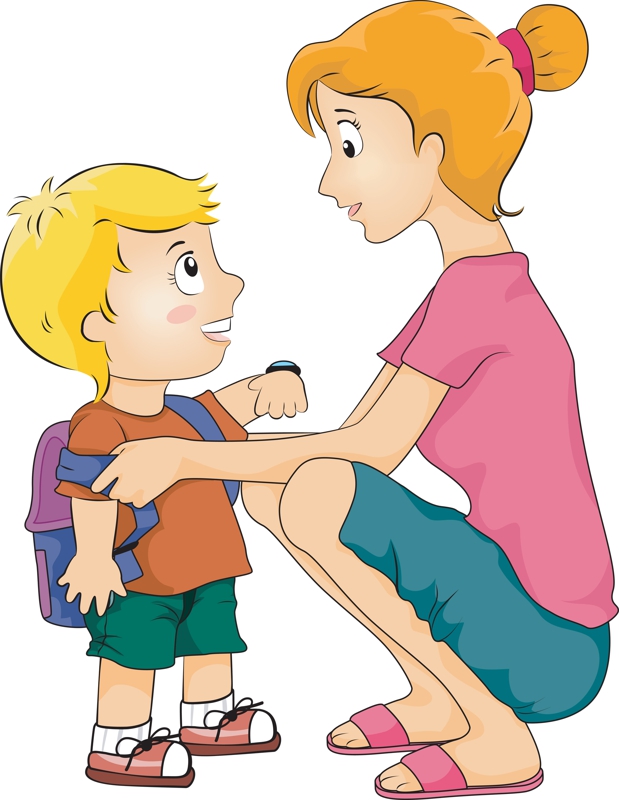 Leaving for school clipart.