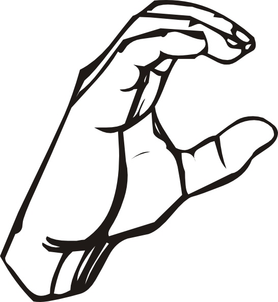 Sign Language C clip art Free vector in Open office drawing.