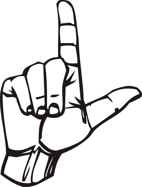 Sign Language L clip art Free vector in Open office drawing.