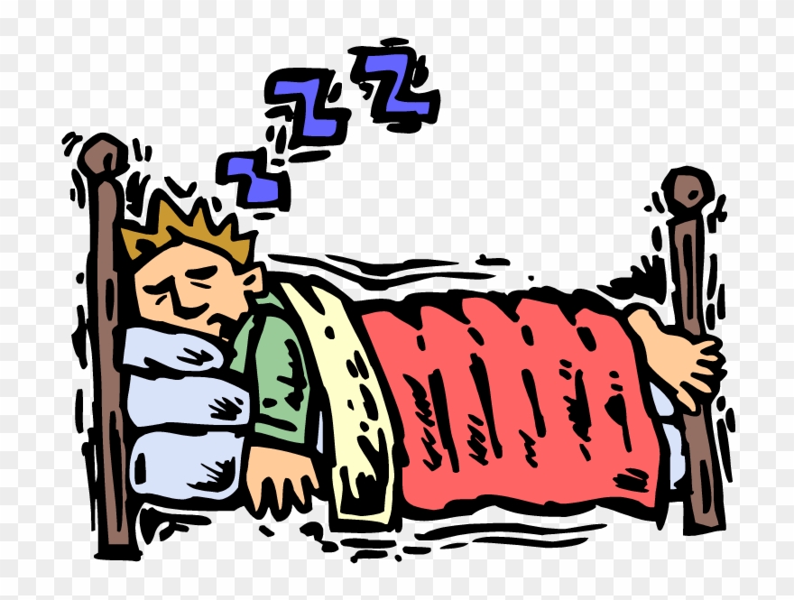 Falling Asleep In Bed Clipart.