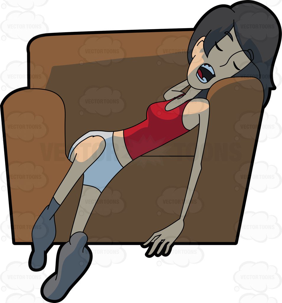 Man Sleeping On Couch Clipart.