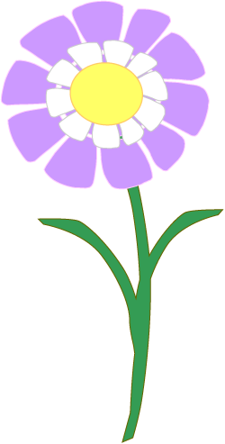 Summer Season Clip Art, Flower Graphic: Purple Aster Clipart.