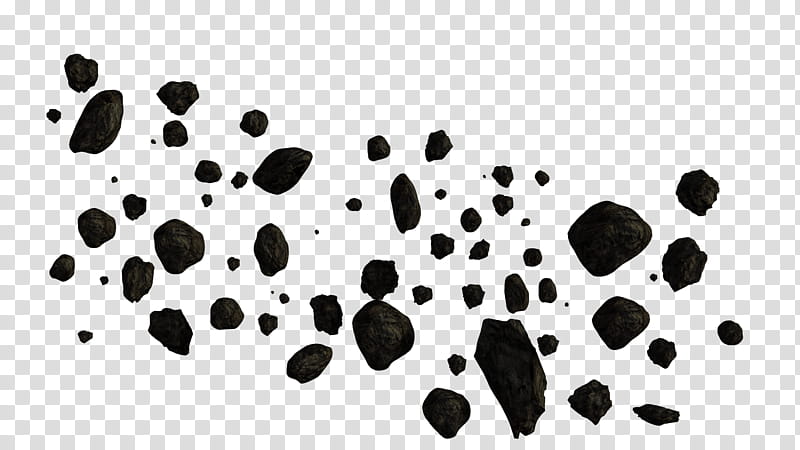 Asteroid Belts Mega , black stone lot transparent background.