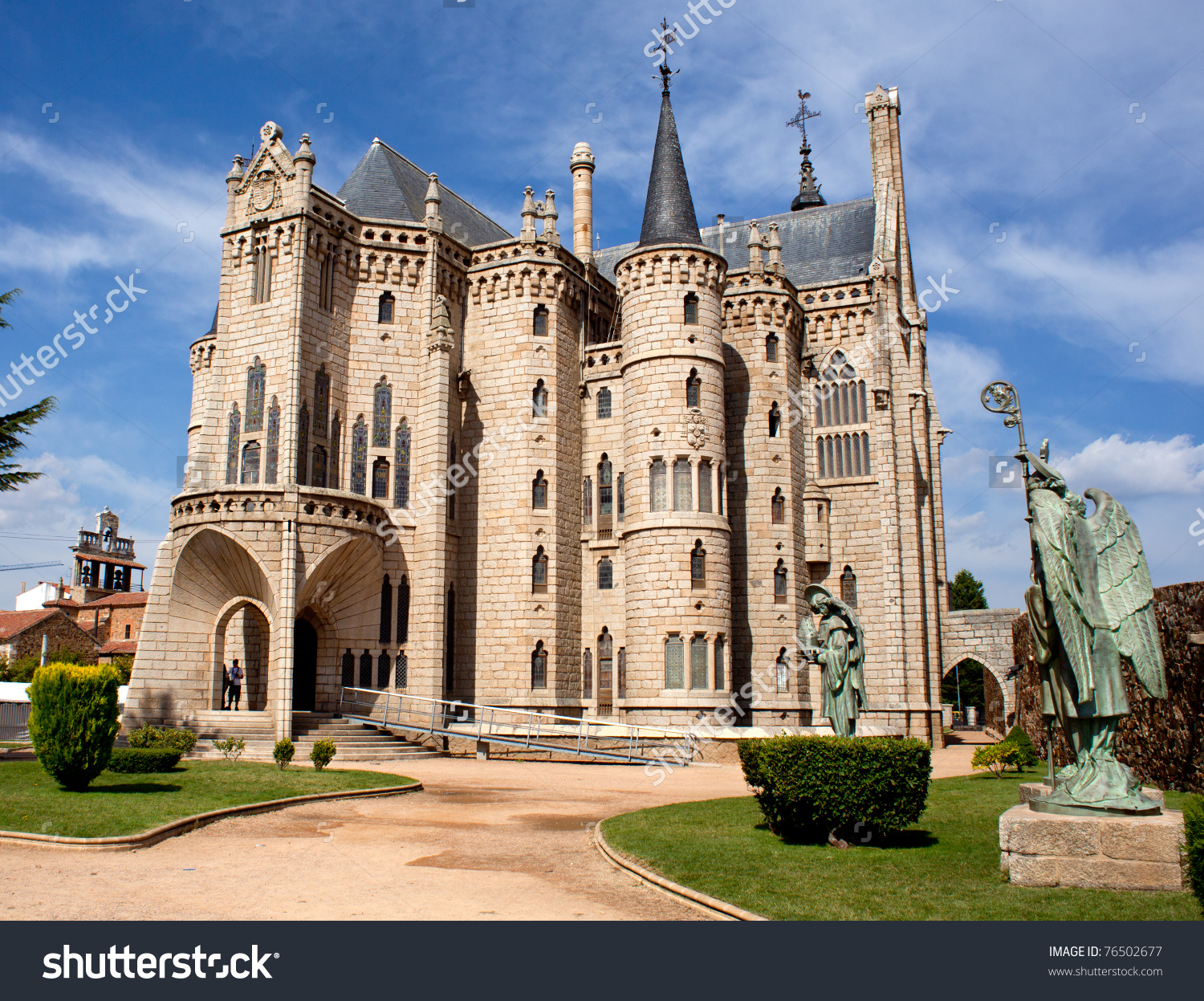 The Episcopal Palace, Modernisme Edifice In Astorga Stock Photo.