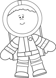 Black And White Astronaut Clipart.