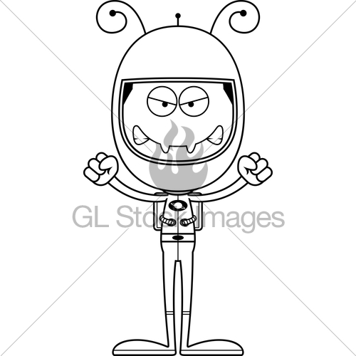 Cartoon Angry Astronaut Ant · GL Stock Images.