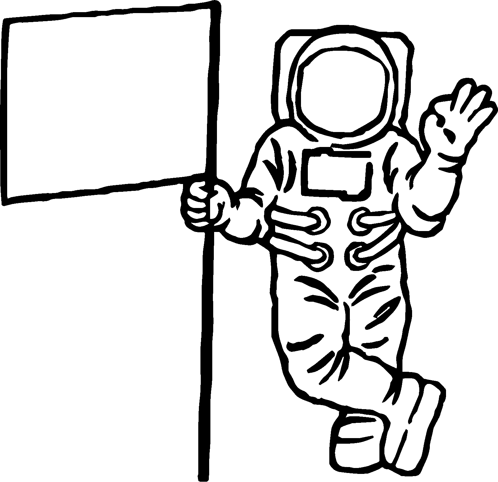 Astronaut Clipart Black And White.