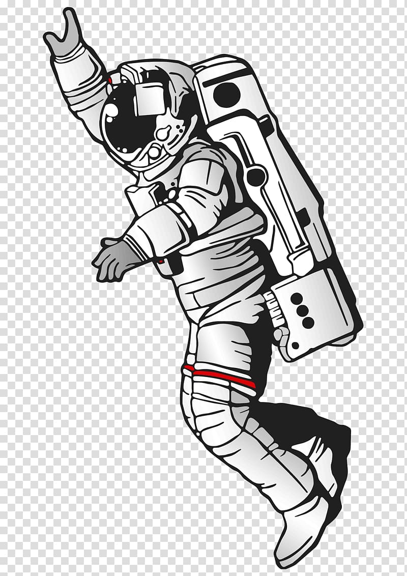 Astronaut illustration, Astronaut Drawing Art, spaceman.