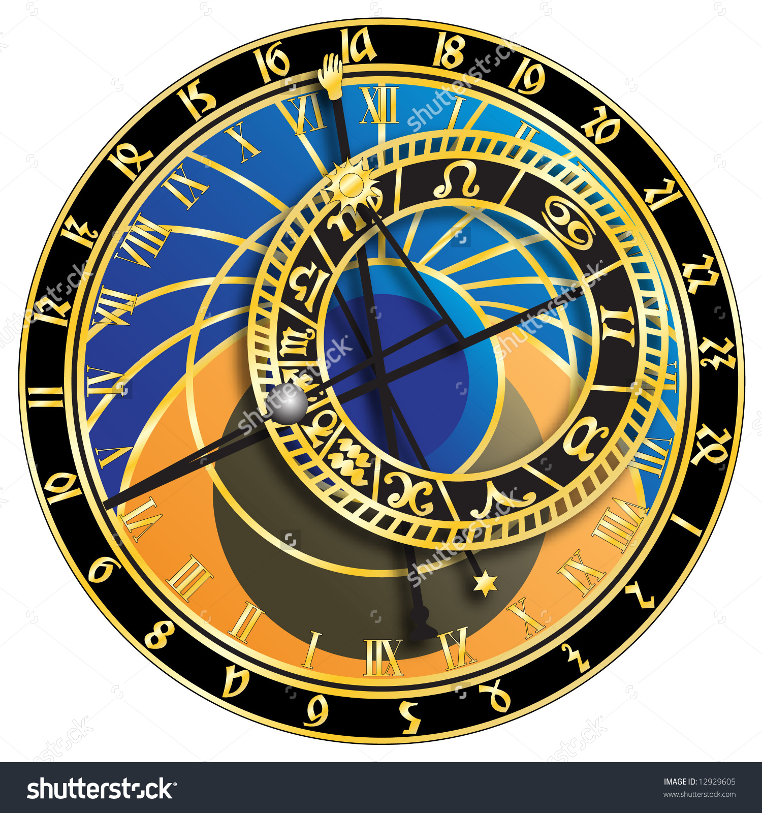 Astronomical Clock Stock Vector 12929605.