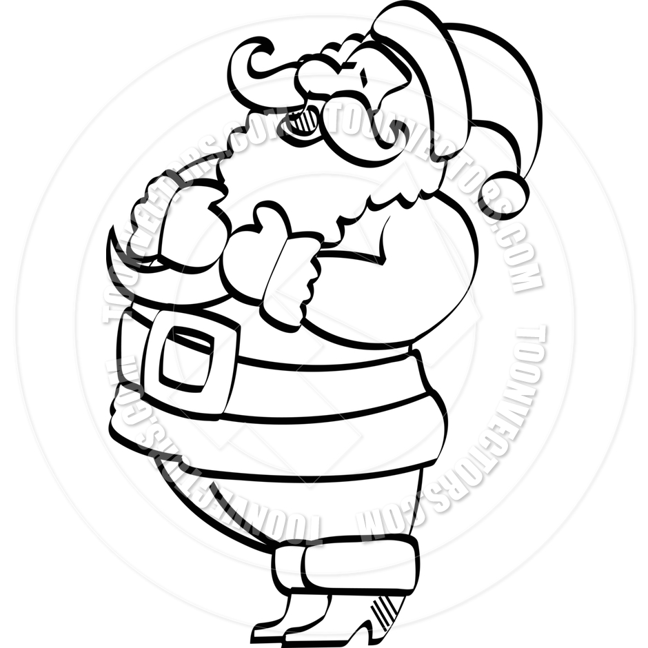 Santa Claus Clipart Black And White.