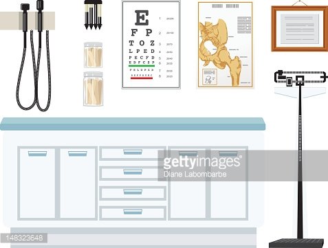 Doctor\'s Office Elements Clipart Image.
