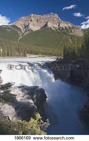 Stock Photograph of Athabasca Falls, Jasper National Park, Alberta.