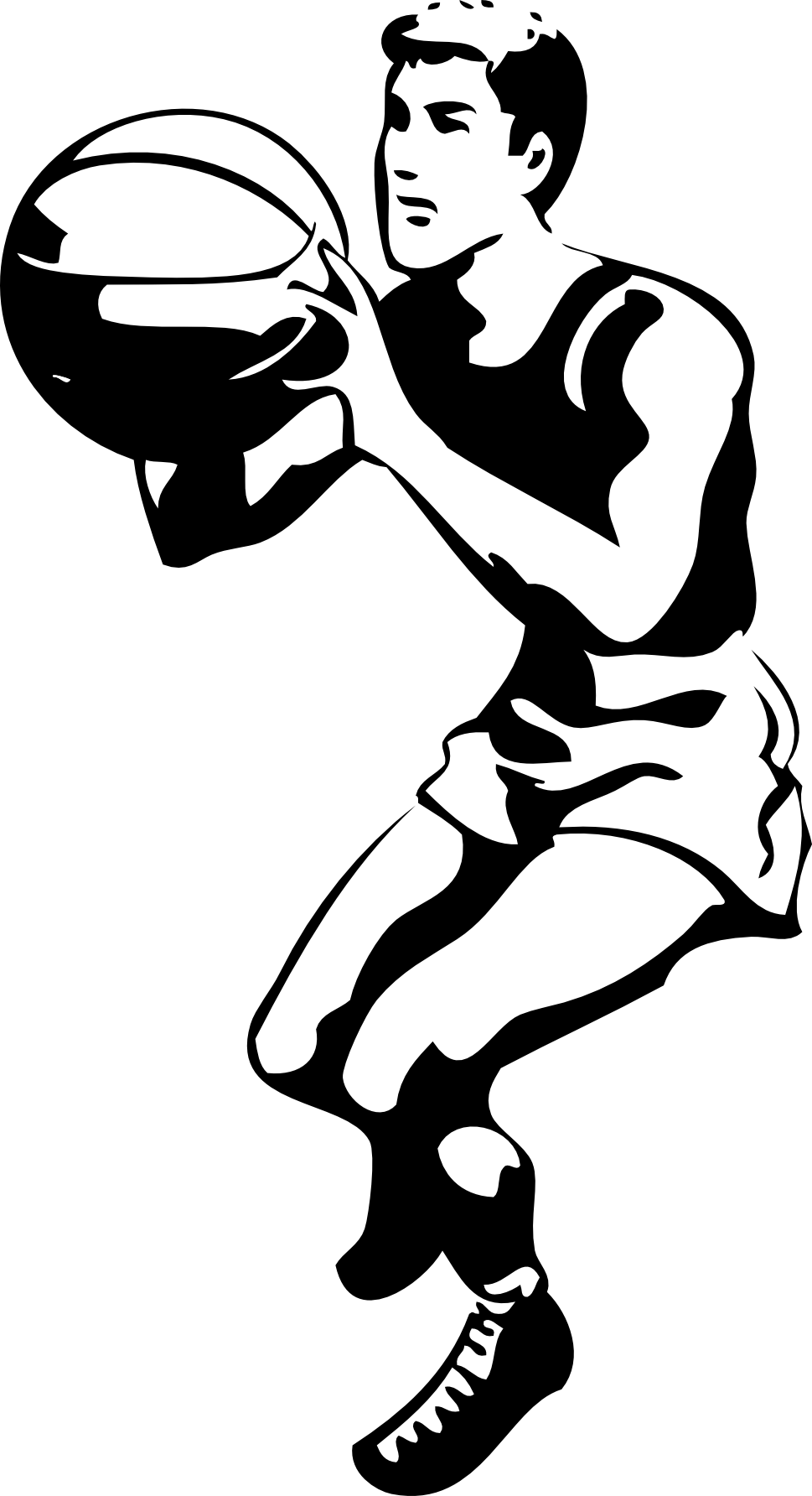 Basketball Player Clipart Black And White.