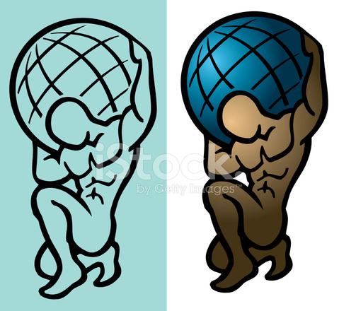 Atlas Holding Weight of The World Stock Vector.