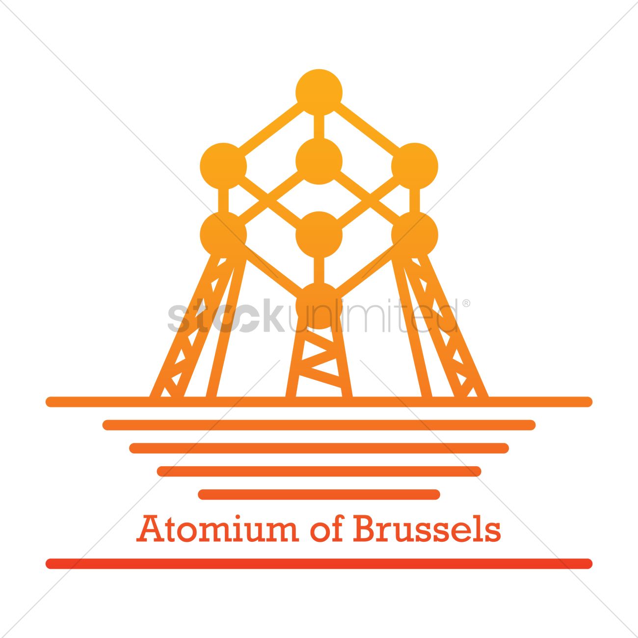 Atomium of brussels Vector Image.
