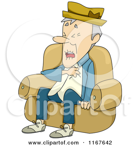 Clipart of an Asian Man Clutching His Chest During a Heart Attack.