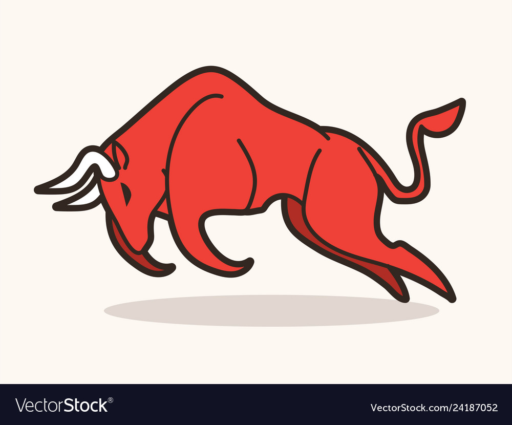 Bull charging bull attack graphic.