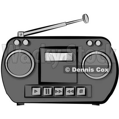 Potable Boombox Stereo System Clipart © Dennis Cox #4610.