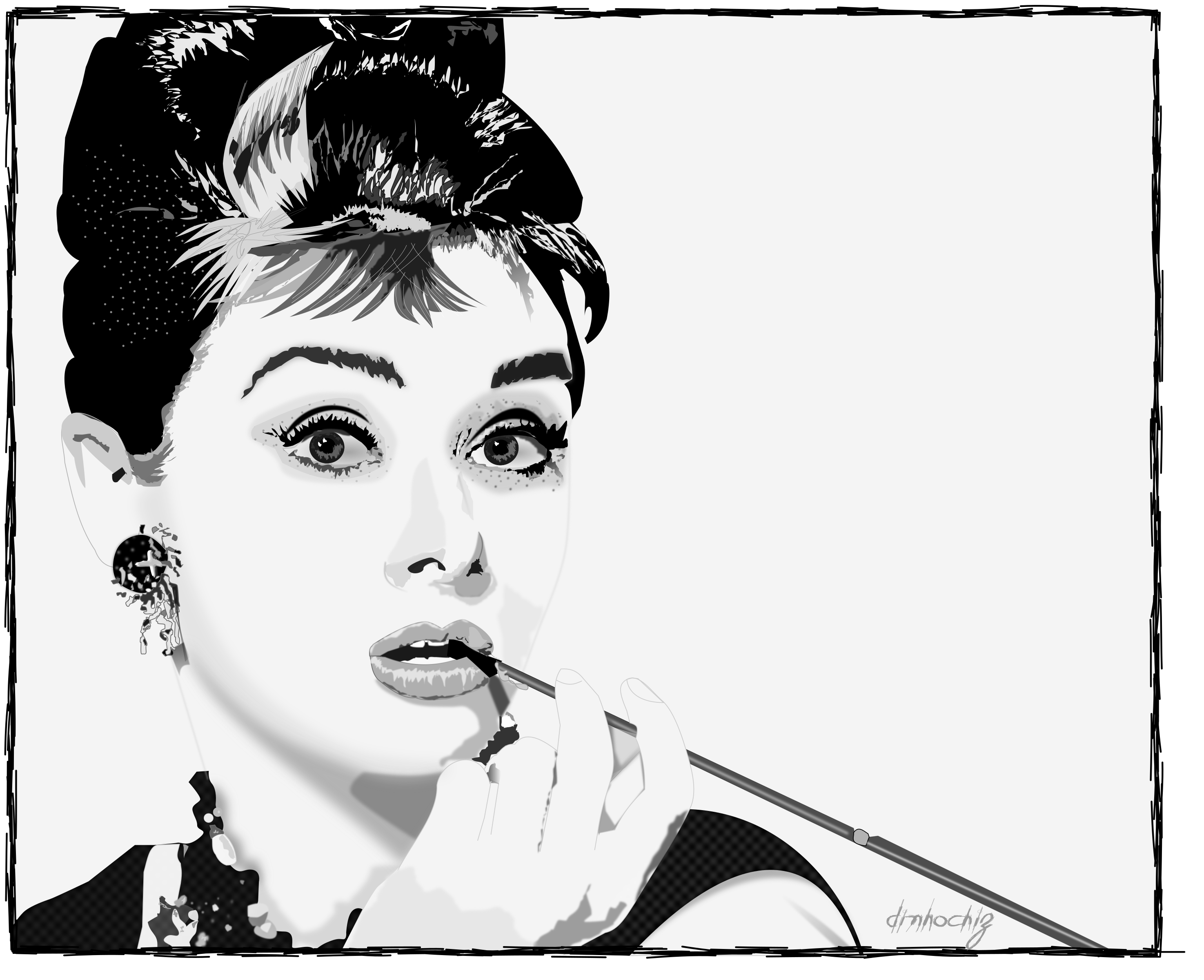 Audrey Hepburn Breakfast At Tiffany\'s Art Clip art.