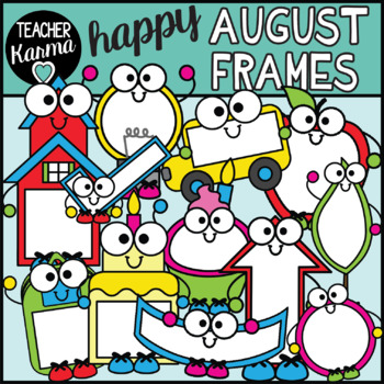 August Frames Clipart, Holiday Borders.