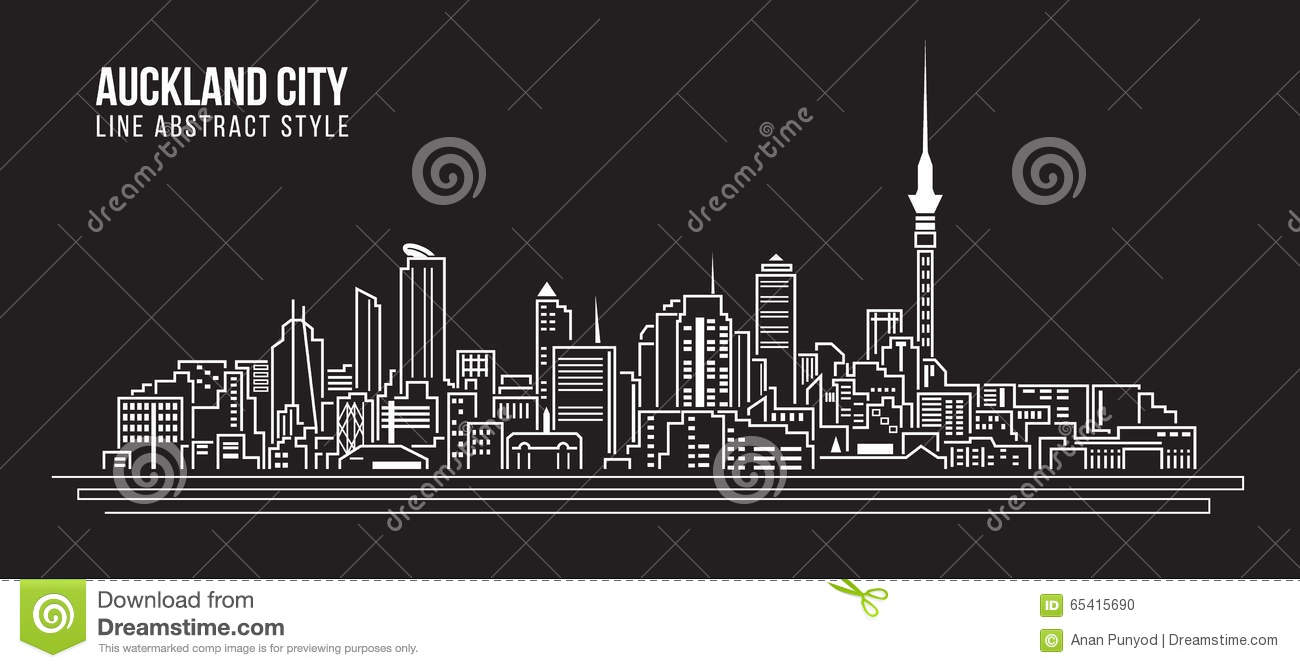 Auckland Sky Tower New Zealand Stock Illustrations.