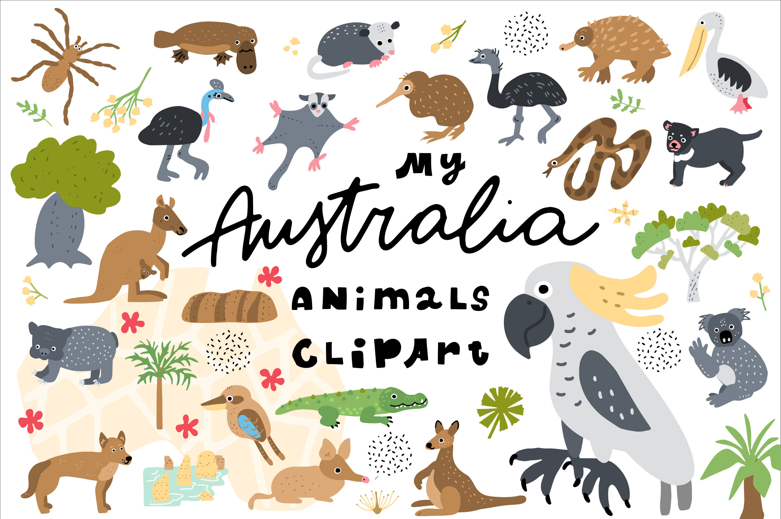 My Australia Animals Clipart By Ksenias Store.