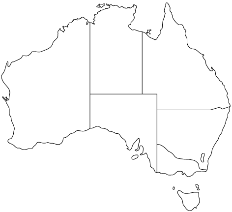 Australia Country Outline Clipart Black And White.