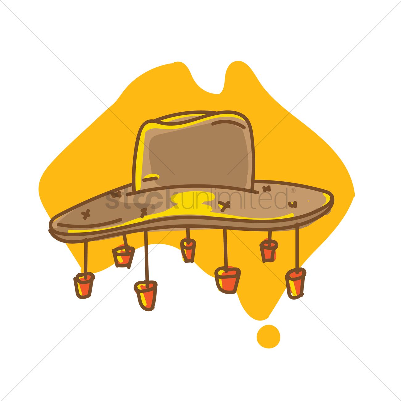 Cork hat on australia map Vector Image.